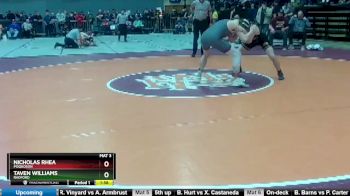 2 - 150 lbs Quarterfinal - Nicholas Rhea, Poquoson vs Taven Williams, Radford