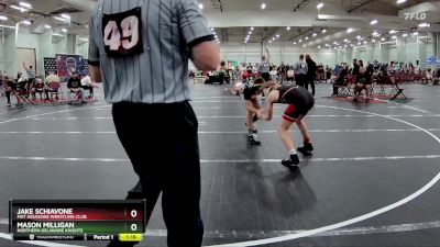 120 lbs Cons. Round 5 - Mason Milligan, Northern Delaware Knights vs Jake Schiavone, Mat Assassins Wrestling Club