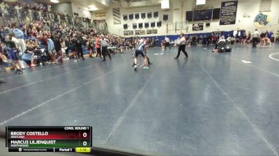 127 lbs Cons. Round 1 - Marcus Liljenquist, Northwood vs Brody Costello, Highland