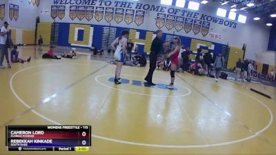 115 lbs Cons. Semi - Rebekkah Kinkade, South Dade vs Cameron Lord, Florida Phoenix