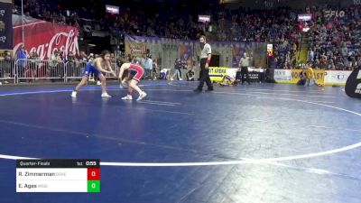 88 lbs Quarterfinal - Riley Zimmerman, Governor Mifflin vs Ella Ages, Wissahickon