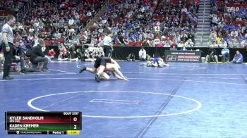 2A-138 lbs Champ. Round 2 - Kaden Kremer, Independence vs Kyler Sandholm, Red Oak