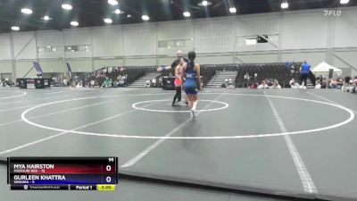 95 lbs Placement Matches (8 Team) - Mya Hairston, Missouri Red vs Gurleen Khattra, Virginia