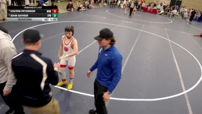 12U - 108 lbs Quarters - Colton Peterson, Wayzata Youth Wrestling vs John Sather, Eden Prairie Wrestling