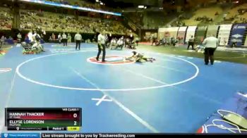 145 Class 1 lbs Champ. Round 1 - Ellyse Lorenson, Palmyra vs Hannah Thacker, St. Clair