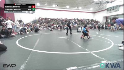 47-51 lbs Quarterfinal - Audrena Bryson, Hennessey Takedown Club vs Lynnlee Johnsten, Mannford Pirate Youth Wrestling