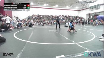 47-51 lbs Quarterfinal - Audrena Bryson, Hennessey Takedown Club vs Lynnlee Johnsten, Mannford Pirate Youth Wrestling