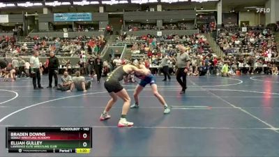 140 lbs Cons. Round 5 - Elijah Gulley, Lawrence Elite Wrestling Club vs Braden Downs, Sebolt Wrestling Academy