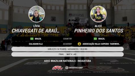 Lívia Chiavegati De Araújo vs Alice Pinheiro Dos Santos 2025 ADCC Brazilian Nationals