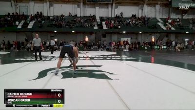 285 lbs Semifinal - Jordan Greer, Ohio vs Carter Blough, Grand Valley State