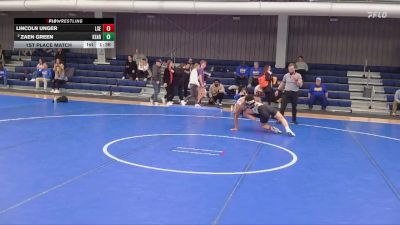 138 lbs 1st Place Match - Lincoln Unger, Lincoln Southeast vs Zaen Green, Kearney