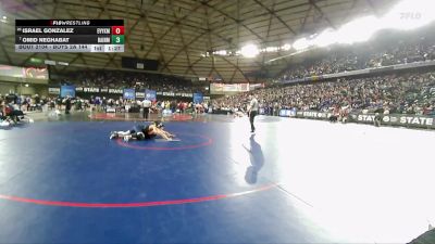 Boys 2A 144 lbs Champ. Round 1 - Omid Neghabat, Bainbridge vs Israel Gonzalez, East Valley (Yakima)