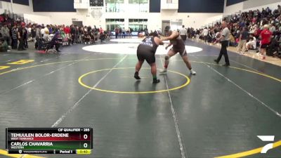 285 lbs Cons. Round 1 - Carlos Chavarria, Western vs Temuulen Bolor-Erdene, West Torrance