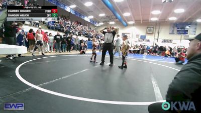 49 lbs Semifinal - Camden Holden, Ponca City Wildcat Wrestling vs Danger Welch, Claremore Wrestling Club