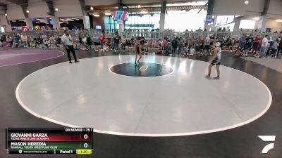 75 lbs Quarterfinal - Mason Heredia, Randall Youth Wrestling Club vs Giovanni Garza, Texas Wrestling Academy