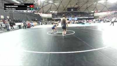 Girls 2A 125 lbs Quarterfinal - Felicia Bell, Aberdeen (Girls) vs Tayen Munger, Kingston (Girls)