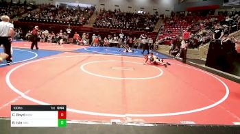 100 lbs Quarterfinal - Cameron Boyd, Broken Arrow Wrestling Club vs Blaike Ivie, Salina Wrestling Club