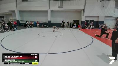 65 lbs Semifinal - Valentin Giraldo, Paradigm Wrestling vs King Lewis, Randall Youth Wrestling Club