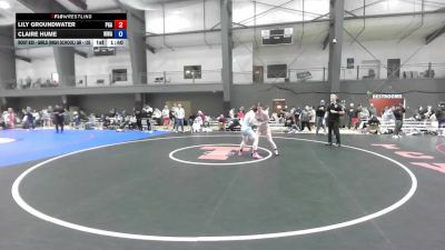 Champ. Round 2 - Lily Groundwater, Pioneer Grappling Academy vs Claire Hume, Whatcom Wrestling Academy