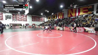 138 lbs Quarterfinal - Slater Hicks, Valenicia (Santa Clarita) vs Demetrious Thomas, Paramount