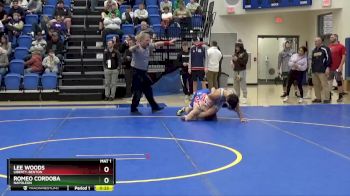 132 lbs 5th Place Match - Lee Woods, LIBERTY-BENTON vs Romeo Cordoba, NAPOLEON