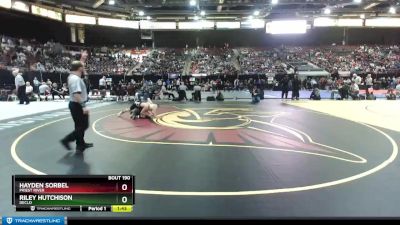 2A 113 lbs Quarterfinal - Hayden Sorbel, Priest River vs Riley Hutchison, Declo