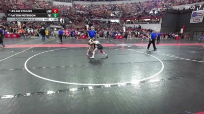112 lbs Champ. Round 2 - Leilani Collins, Laona/Wabeno Rebels vs Payton Peterson, Freedom Wrestling Club