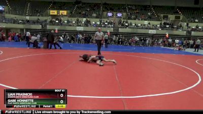 90 lbs Cons. Round 3 - Gabe Honnette, Flat Earth Wrestling Club vs Liam Prasnicki, Dakota Boyz Wrestling Club