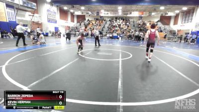 120 lbs Champ. Round 2 - Barron Zepeda, Laguna Beach vs Kevin Herman, Big Bear