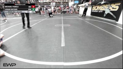 52 lbs Round Of 16 - Michael Fabela, Chickasha Youth Wrestling vs Logan Snyder, Hennessey Takedown Club