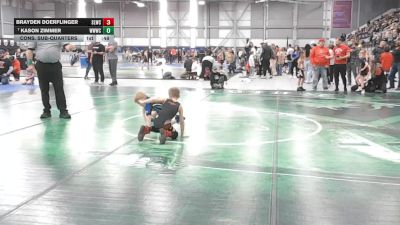 49 lbs Cons. Sub-quarters - Kason Zimmer, Walla Walla Wrestling Club vs Brayden Doerflinger, Sandpoint Legacy Wrestling Club