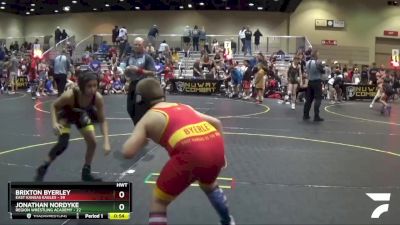 Quarterfinals (8 Team) - Brixton Byerley, East Kansas Eagles vs Jonathan Nordyke, Region Wrestling Academy