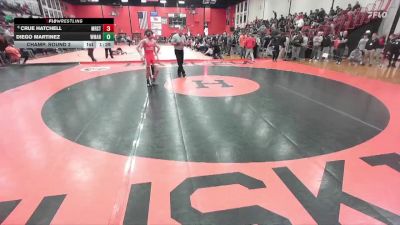 106 lbs Champ. Round 2 - Diego Martinez, Woodstock (MARIAN) vs Crue Hatchell, Chicago (MARIST)