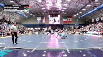 150 lbs Finals (2 Team) - Johnathon Chapman, Pisgah High School vs Jacob De La Torre, Union Pines High School