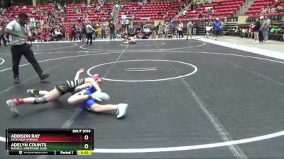 90 lbs Quarterfinal - Addison Ray, EXCELSIOR SPRINGS vs Adelyn Counts, Russell Wrestling Club