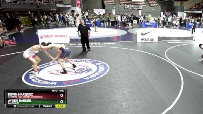 138 lbs Cons. Round 2 - Devin Marquez, Hanford High School Wrestling vs Ayden Barker, California