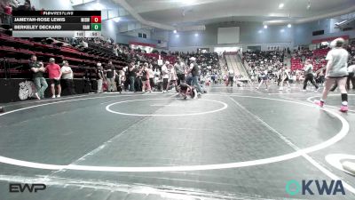 43 lbs Consolation - Jameyah-Rose Lewis, Midwest City Bombers Youth Wrestling Club vs Berkeley Deckard, Raw Wrestling Club
