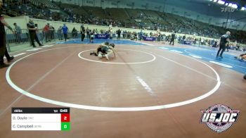 46 lbs Quarterfinal - Garrett Doyle, Cowboy Wrestling Club vs Conor Campbell, Derby Wrestling Club