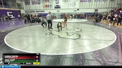 130 lbs Cons. Round 2 - Laisha Pavon, Wahluke (Girls) vs Bree Burt, Hanford