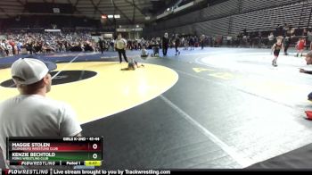 41-44 lbs Quarterfinal - Maggie Stolen, Ellensburg Wrestling Club vs Kenzie Bechtold, Forks Wrestling Club