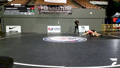 Junior Girls - 120 lbs 1st Place Match - Akirah Bremmer, Sutter Union High School Wrestling vs Annika Scott, Mad Dawg Wrestling Club