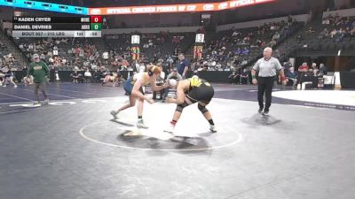 215 lbs Consi Of 16 #2 - Kaden Cryer, Moreno Valley (SS) vs Daniel Devries, Arroyo Grande (CS)