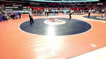 1A 144 lbs Champ. Round 1 - Evan Cox, Clifton (Central) vs Charlie Wittmer, Warrensburg (W.-Latham)