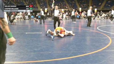 95 lbs 3rd Place - Keller Sherer, Manheim Central vs Cooper Williams, Southern Columbia