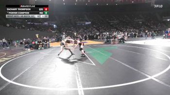 4A Boys 157 lbs Champ. Round 1 - Zachary Thompson, Scappoose Boys vs Porter Compton, Philomath Boys