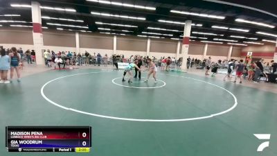 122 lbs Round 2 - Madison Pena, Lubbock Wrestling Club vs Gia Woodrum, Texas