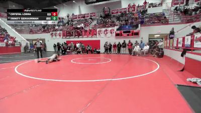 HS 130 lbs Cons. Round 6 - Trinity Geikaunmah, ANADARKO HS vs Crystal Loera, Garden City HS