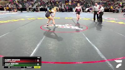 140 lbs Round 2 - Aubry Spadoni, Quince Orchard vs Julia Reburn, Queen Anne`s