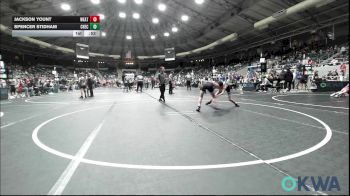 84 lbs Consi Of 4 - Jackson Yount, Weatherford Youth Wrestling vs Spencer Stidham, Checotah Matcats