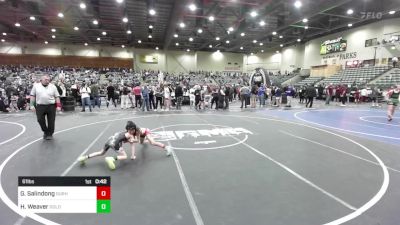 61 lbs Consi Of 8 #1 - Grayson Salindong, Durham Elite vs Hudson Weaver, Gold Rush Elko